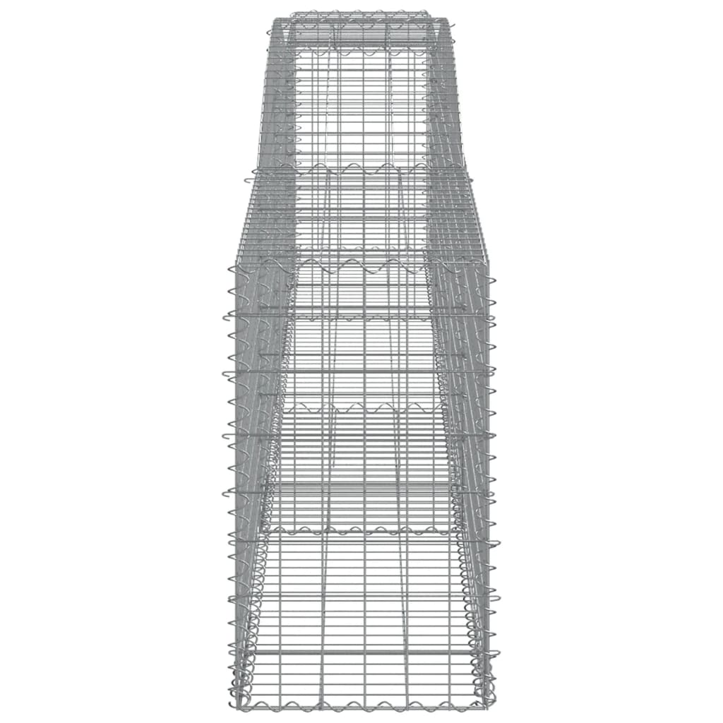 Arched Gabion Baskets 9 pcs 157.5"x19.7"x31.5"/39.4" Galvanized Iron