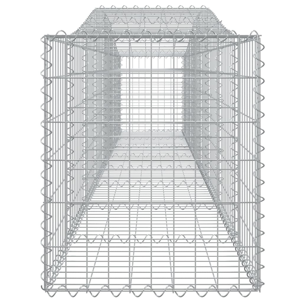 Arched Gabion Baskets 7 pcs 157.5"x19.7"x23.6"/31.5" Galvanized Iron