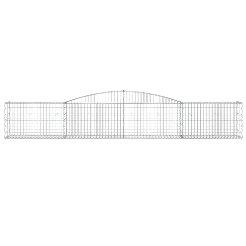 Arched Gabion Baskets 10 pcs 157.5"x19.7"x23.6"/31.5" Galvanized Iron