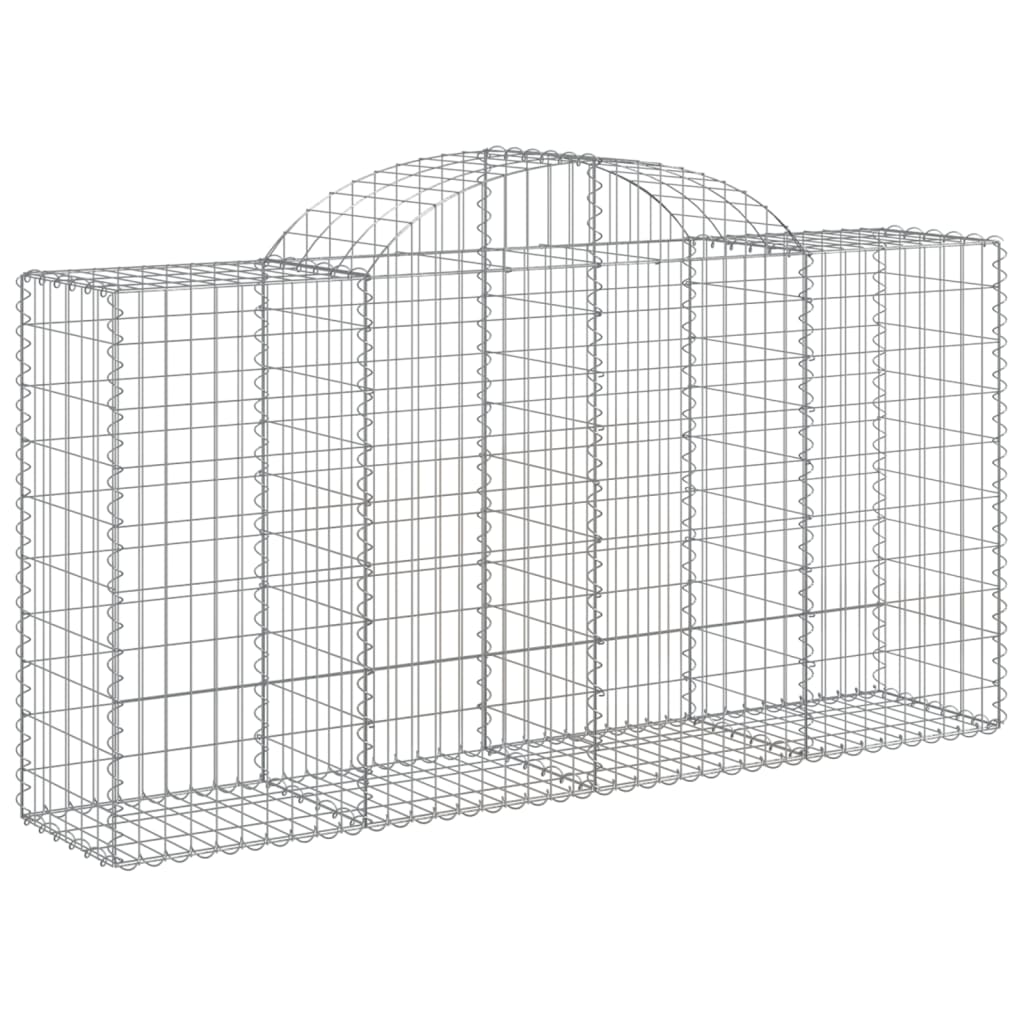 Arched Gabion Baskets 4 pcs 78.7"x19.7"x39.4"/47.2" Galvanized Iron