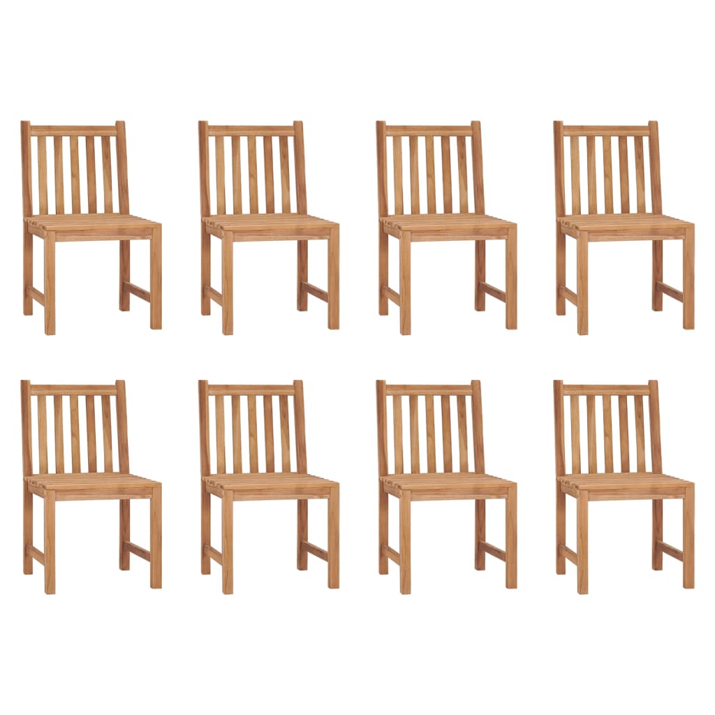 Patio Chairs 8 pcs with Cushions Solid Teak Wood