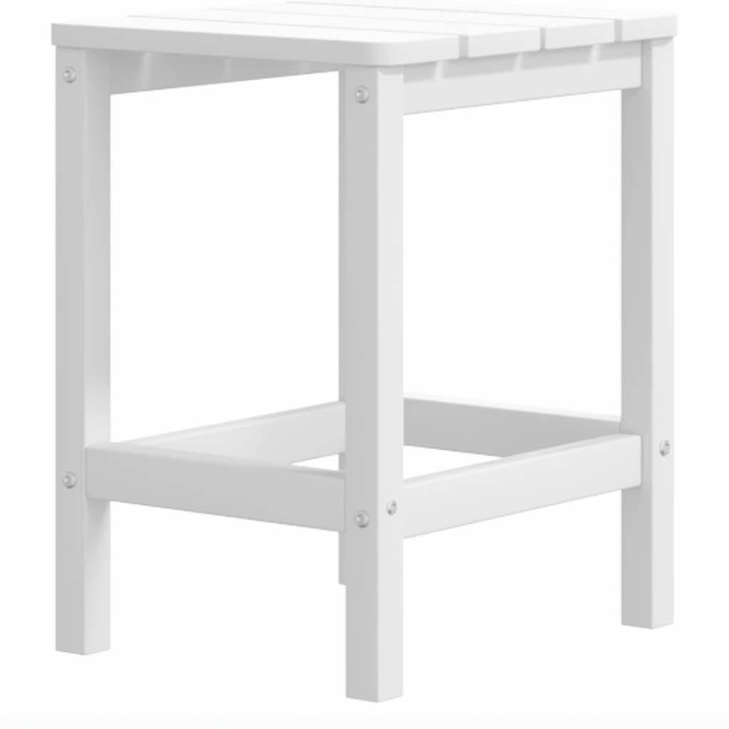 Patio Adirondack Chairs with Footstool & Table HDPE White