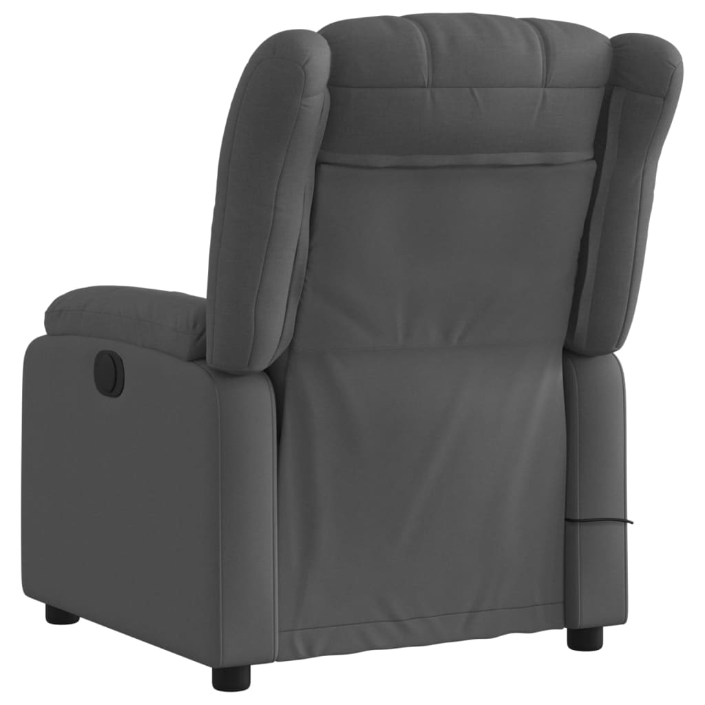 Massage Recliner Chair Dark Gray Fabric