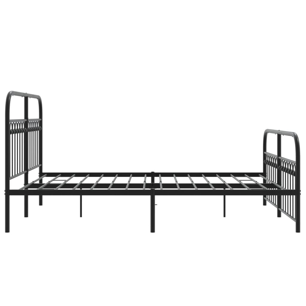 Metal Bed Frame without Mattress with Footboard Black 59.1"x78.7"