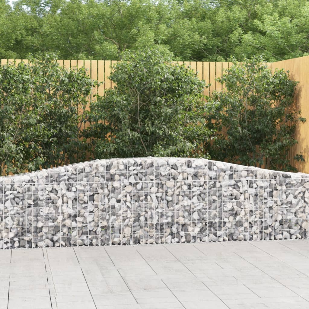 Arched Gabion Baskets 20 pcs 157.5"x11.8"x23.6"/31.5" Galvanized Iron