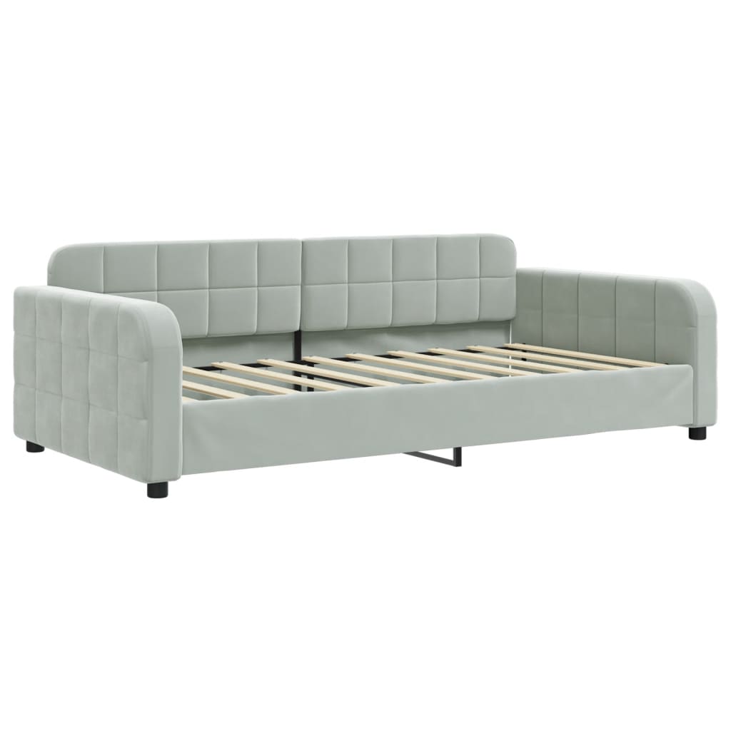 Daybed with Trundle without Mattress Light Gray 39.4"x74.8"