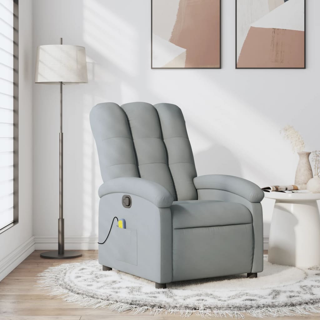 Massage Recliner Chair Cream Fabric