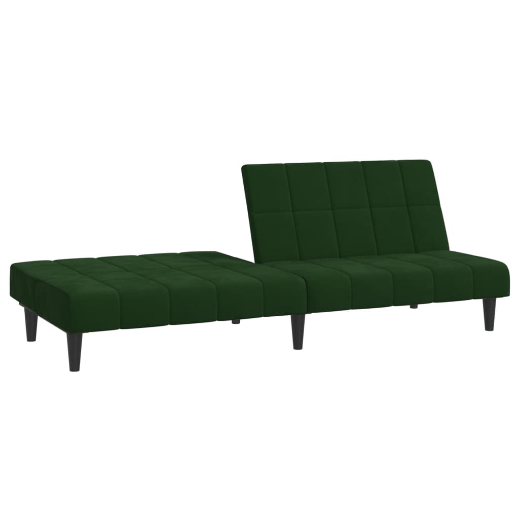 2-Seater Sofa Bed Dark Green Velvet