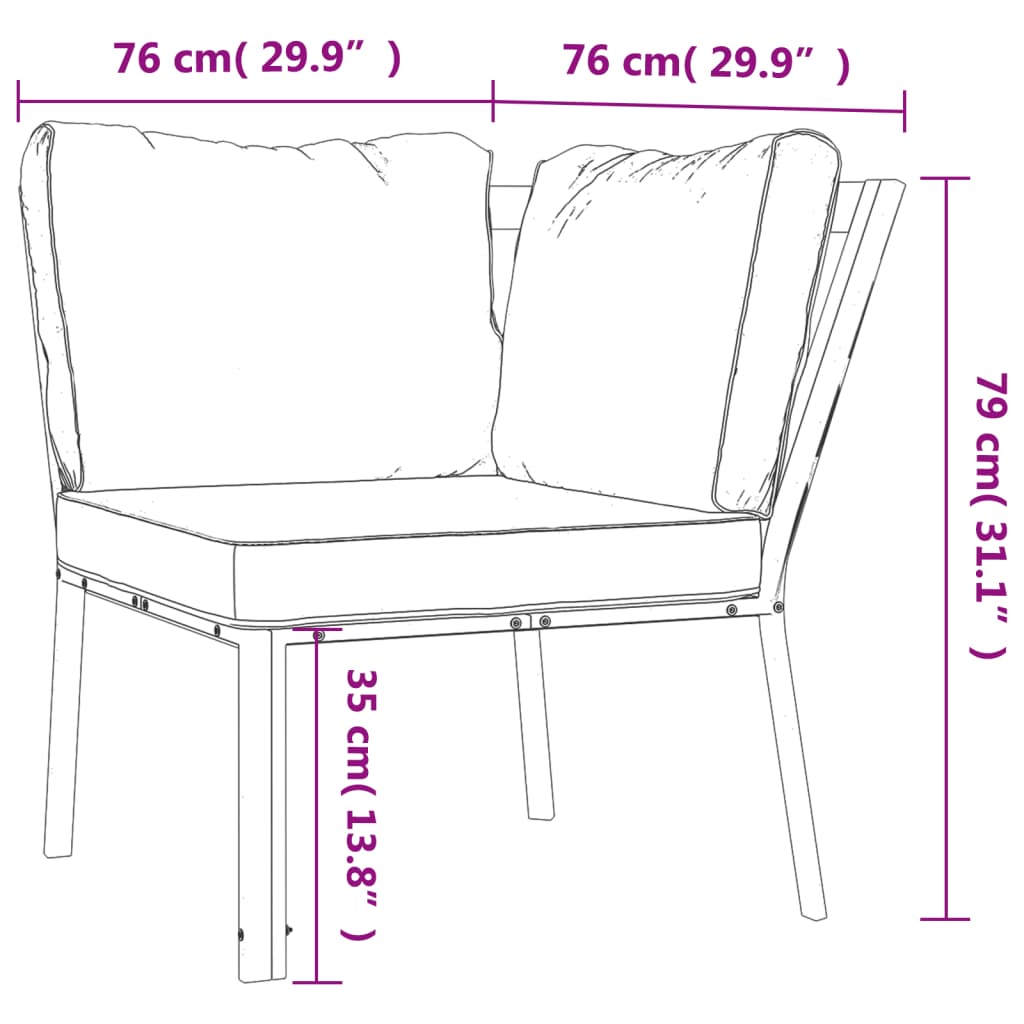 5 Piece Patio Lounge Set with Sand Cushions Steel