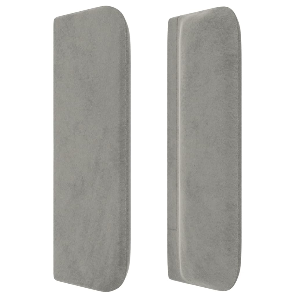 Headboard with Ears Light Gray 72"x6.3"x30.7"/34.6" Velvet