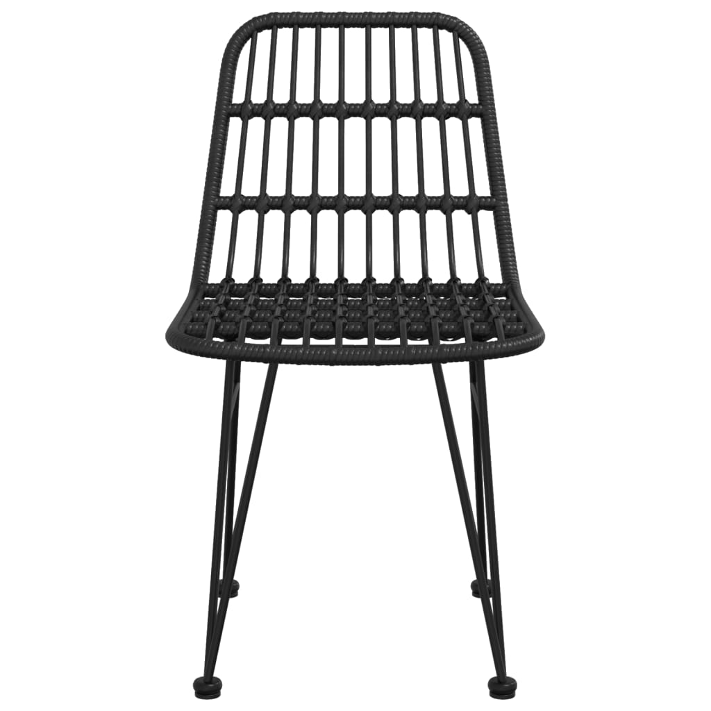 Patio Chairs 2 pcs Black 18.9"x24.4"x33.1" PE Rattan