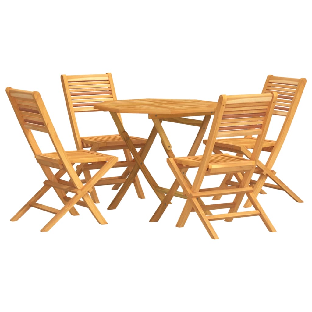 5 Piece Patio Dining Set Solid Wood Teak