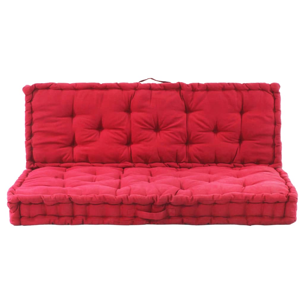 Pallet Floor Cushions 2 pcs Cotton Burgundy