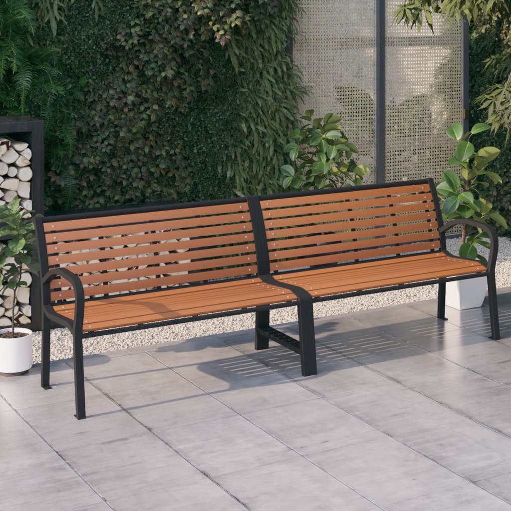 Twin Patio Bench 98.8" Steel and WPC