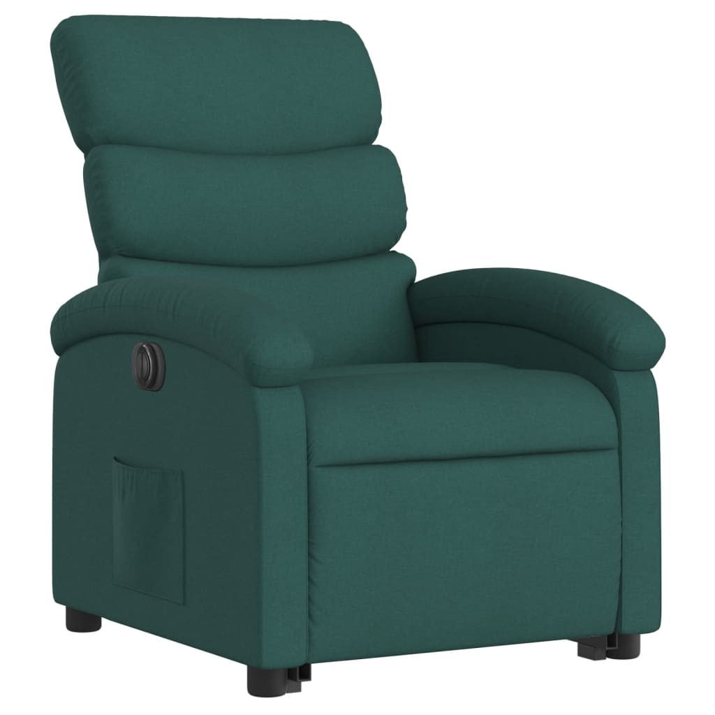 Electric Stand up Recliner Chair Dark Green Fabric