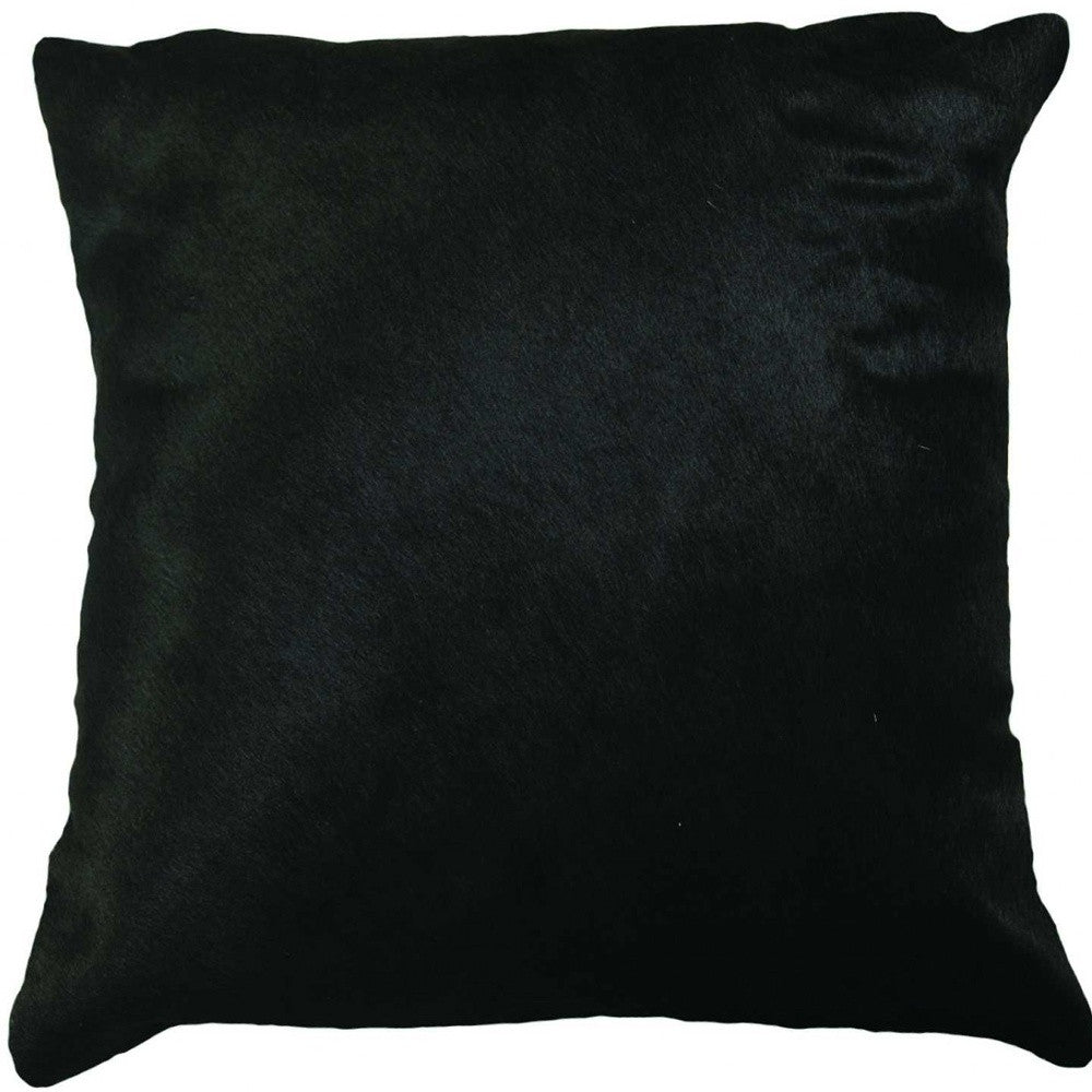 18" Chocolate Cowhide Throw Pillow