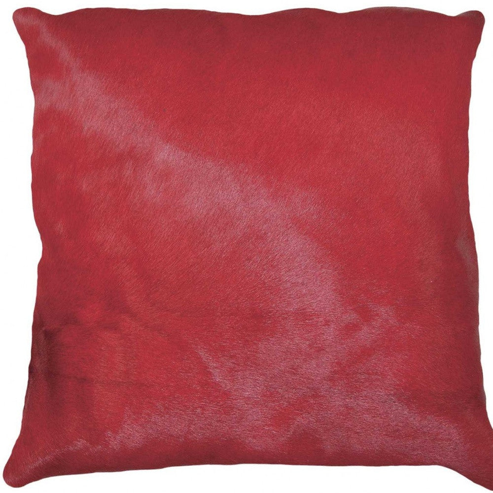 18" Chocolate Cowhide Throw Pillow