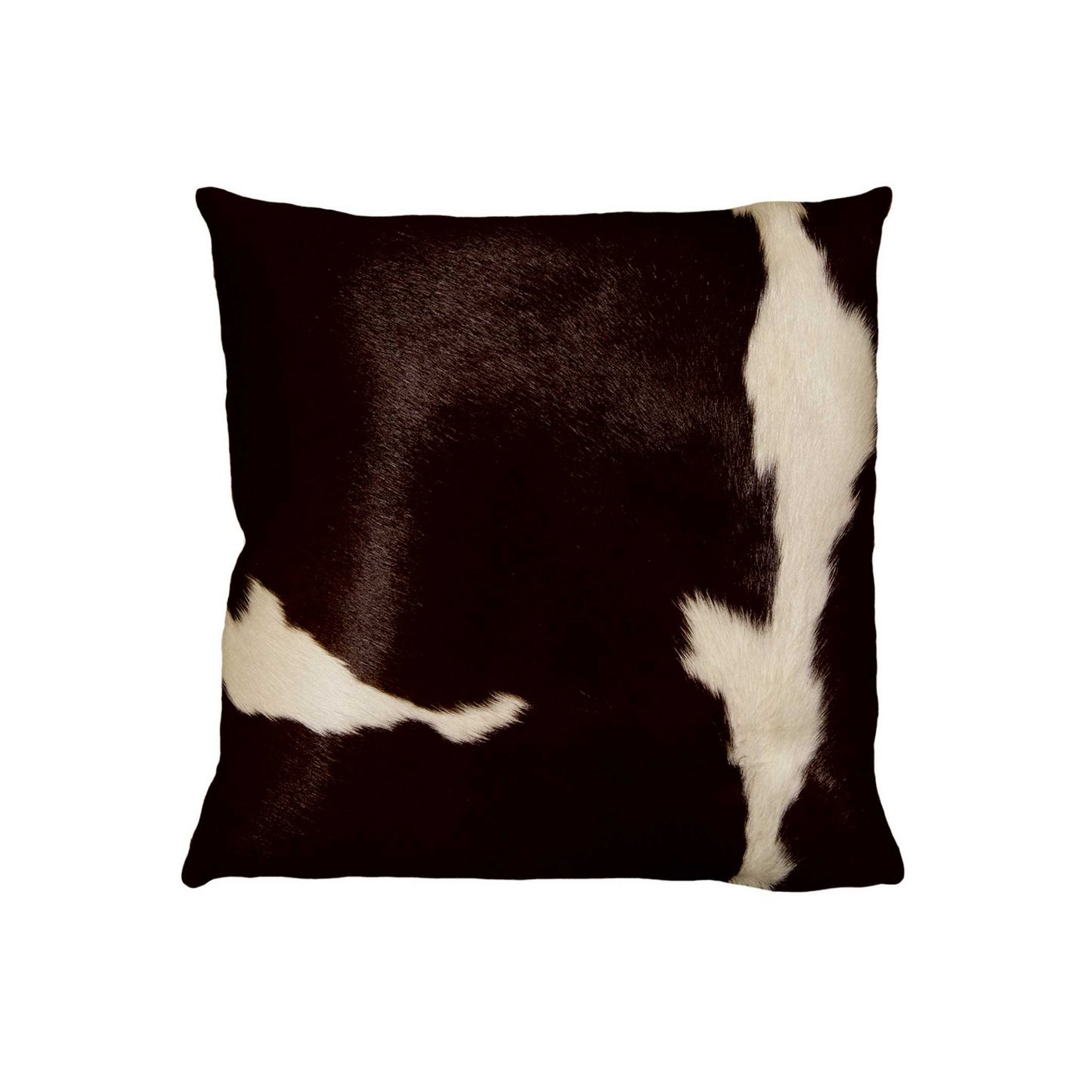 18" Chocolate Cowhide Throw Pillow