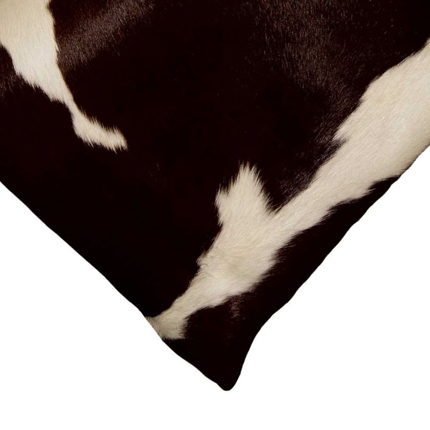 18" Chocolate Cowhide Throw Pillow