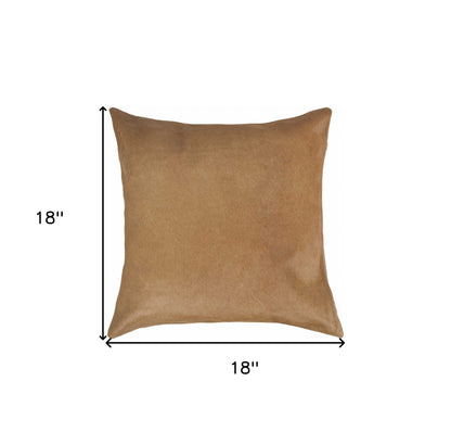 18" Chocolate Cowhide Throw Pillow