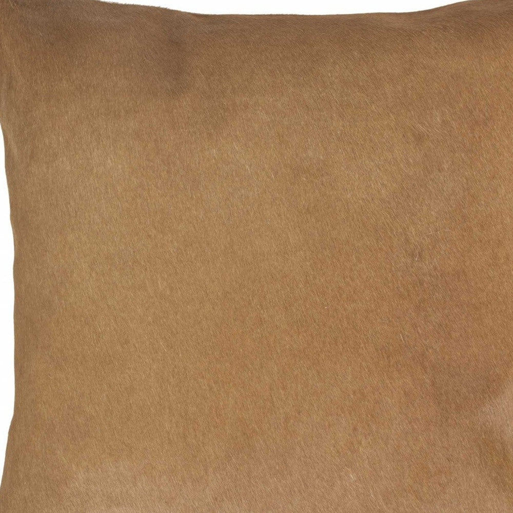 18" Chocolate Cowhide Throw Pillow