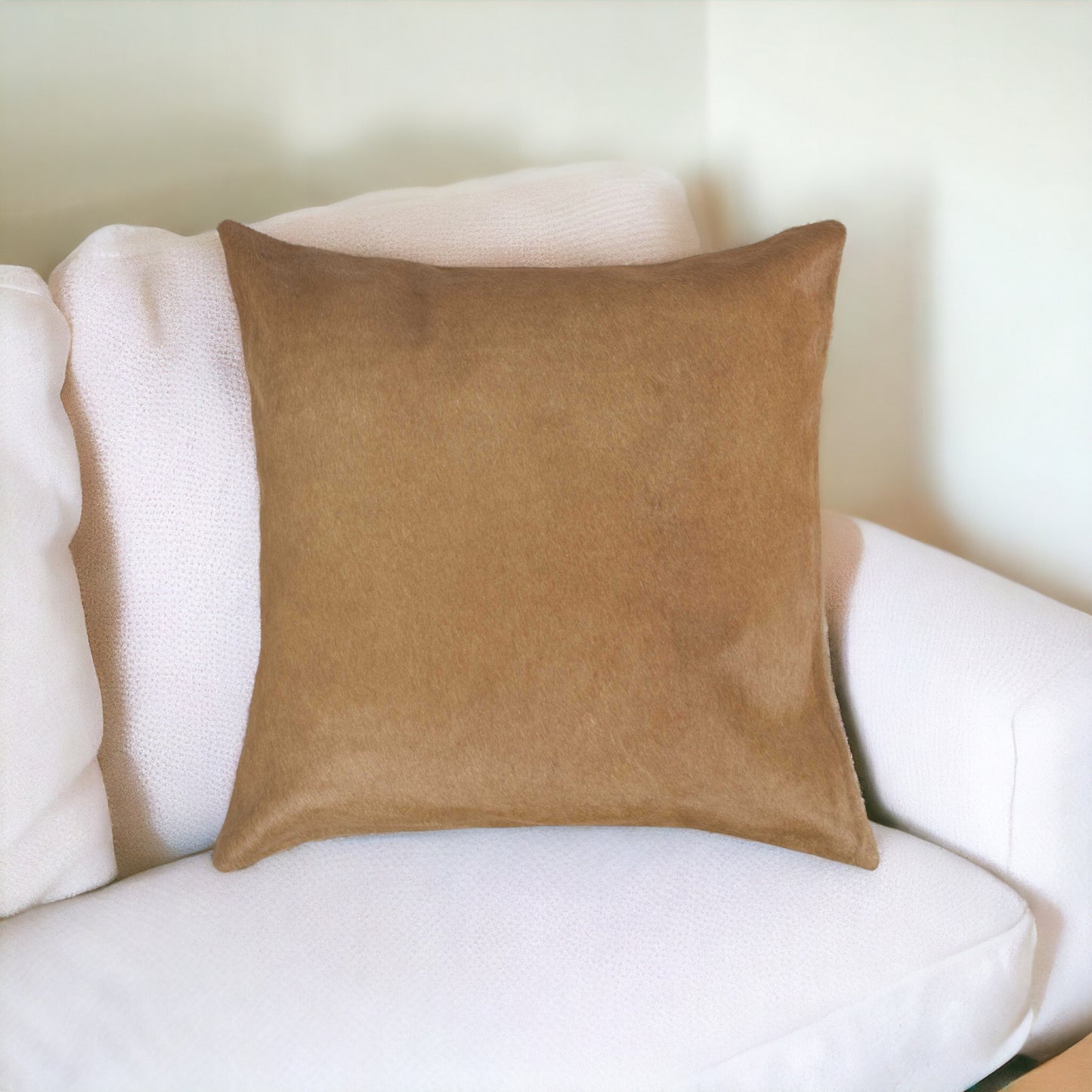 18" Chocolate Cowhide Throw Pillow