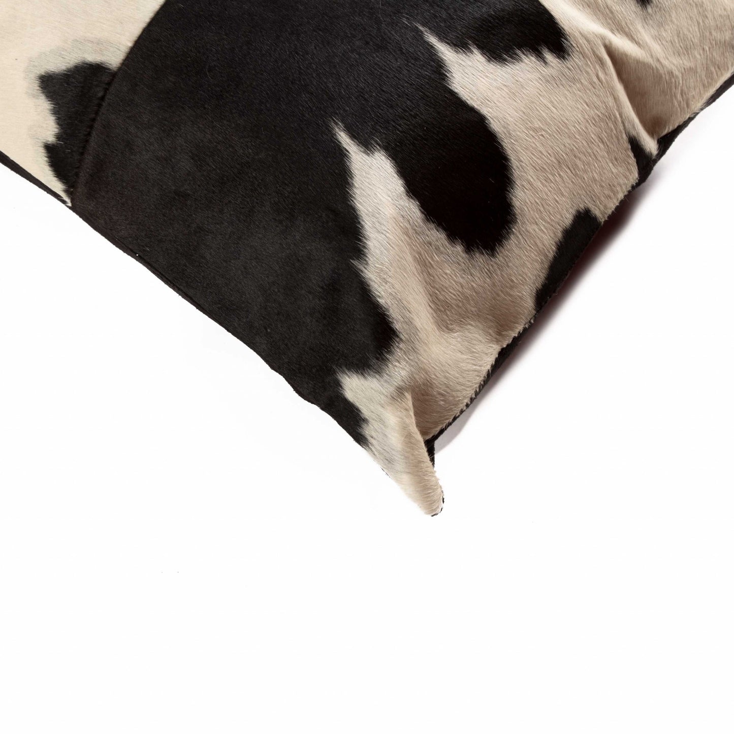 18" Black and White Cowhide Throw Pillow