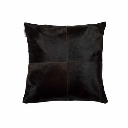 18" Black and White Cowhide Throw Pillow