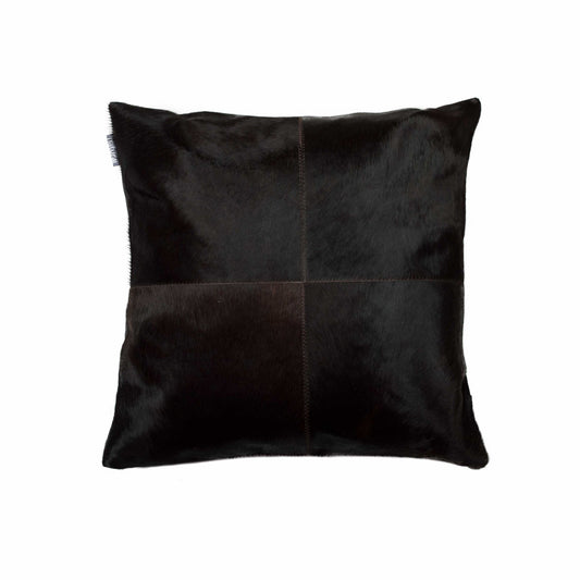 18" Brown Cowhide Throw Pillow