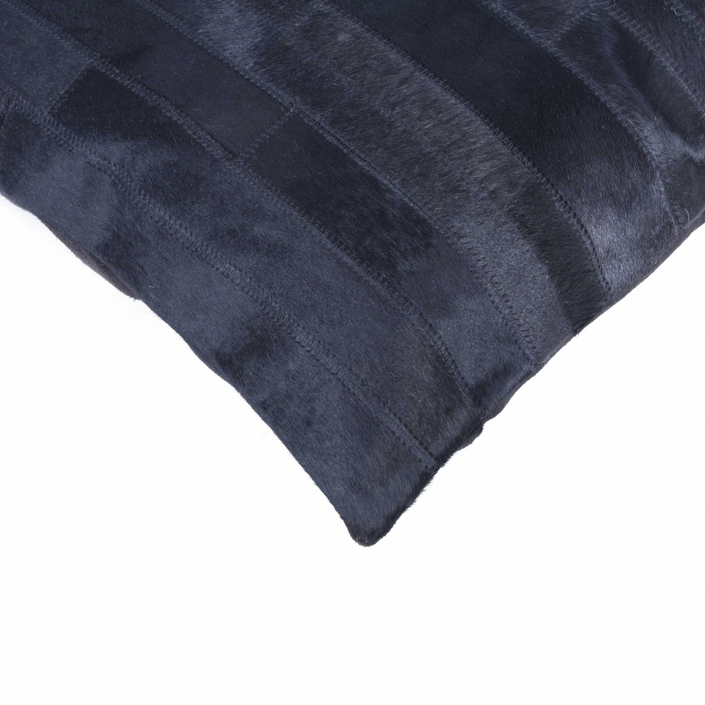 18" Black Cowhide Throw Pillow