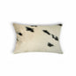 12" X 20" X 5" White And Black Cowhide  Pillow