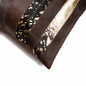 18" Brown and Gold Abstract Cowhide Throw Pillow