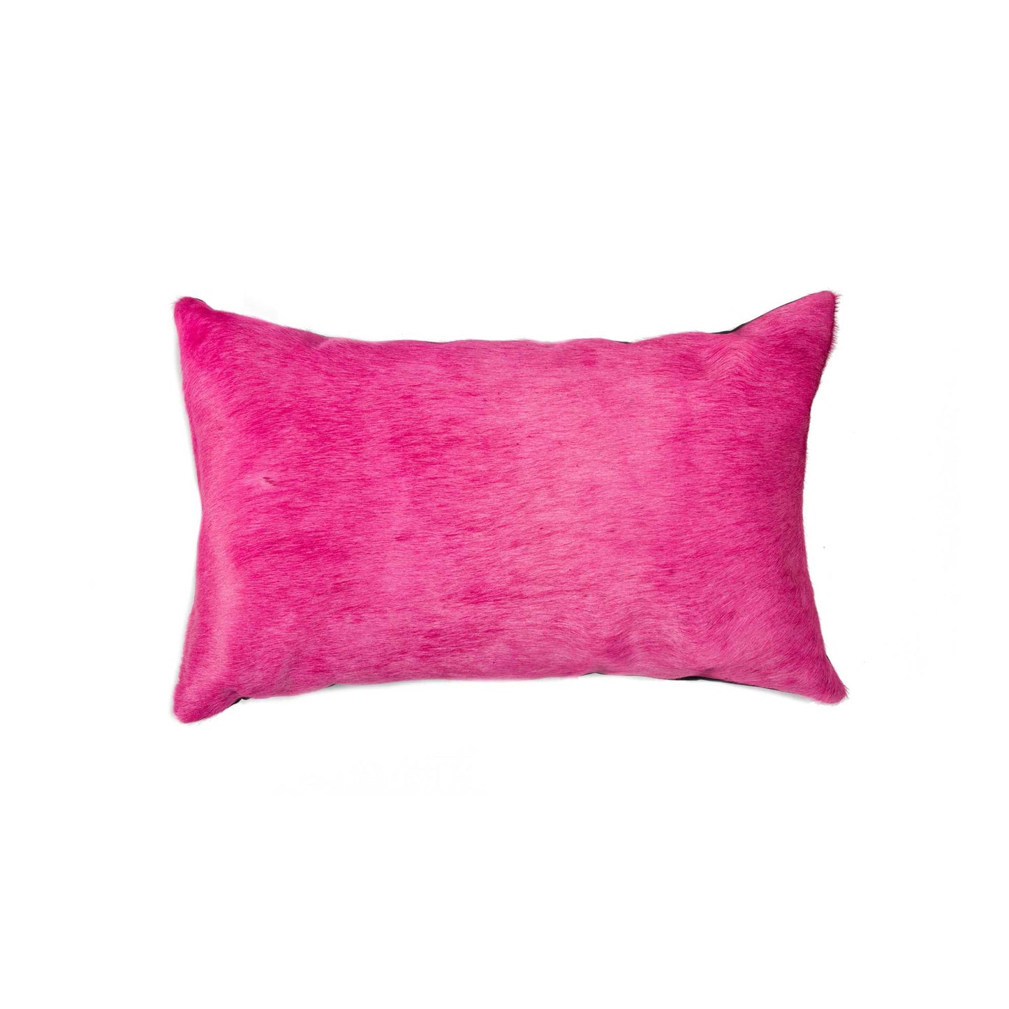 12" X 20" Fuschia Cowhide Throw Pillow