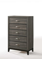 31" Gray Manufactured Wood Five Drawer Chest