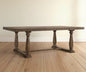 88" Light Gray And Gray Solid Wood Trestle Base Dining Table