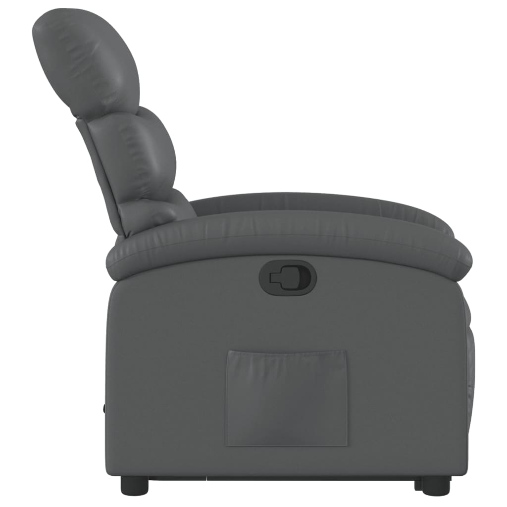 Stand up Recliner Chair Gray Faux Leather