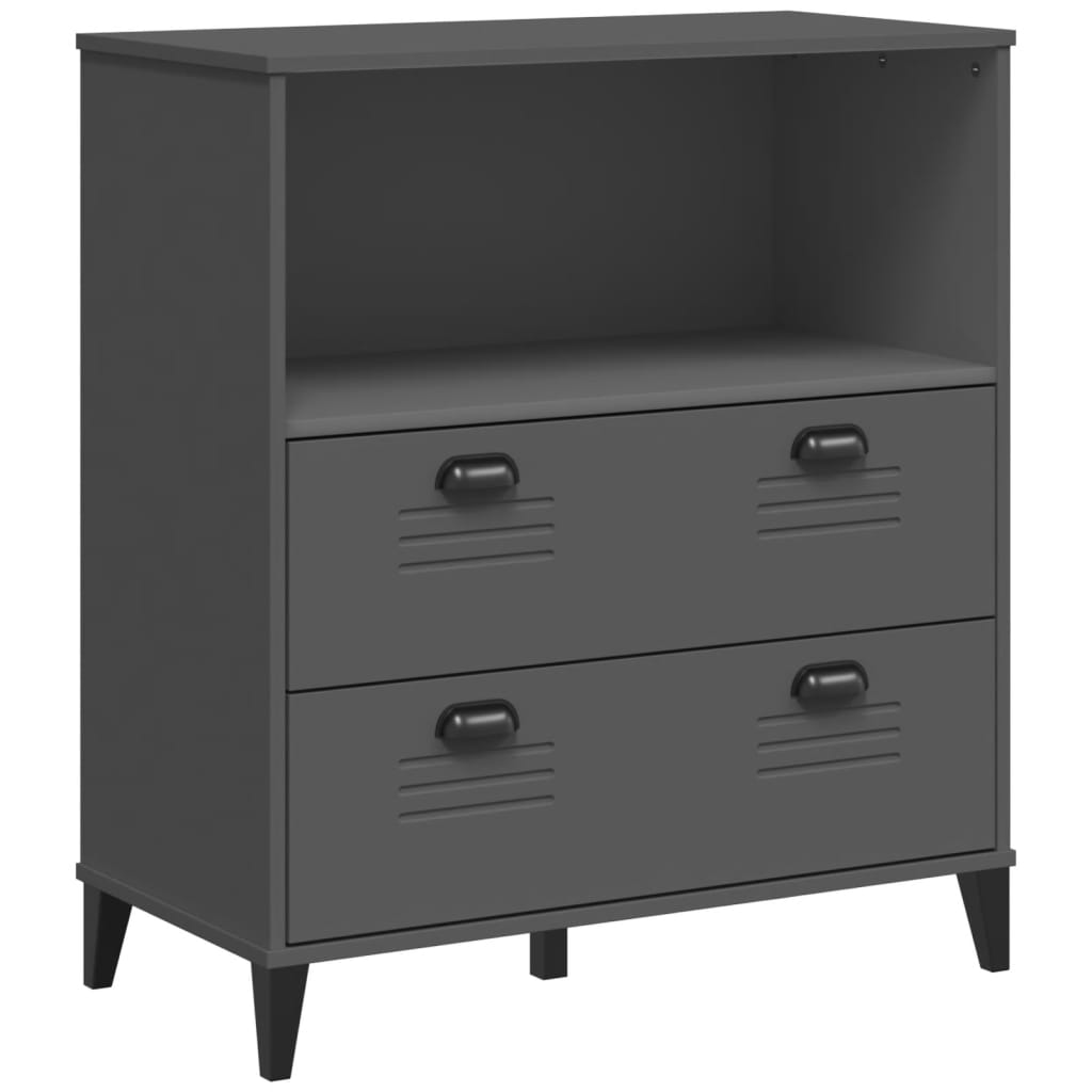 Highboard VIKEN Anthracite Gray 31.5"x15.7"x78.7" Solid Wood Pine