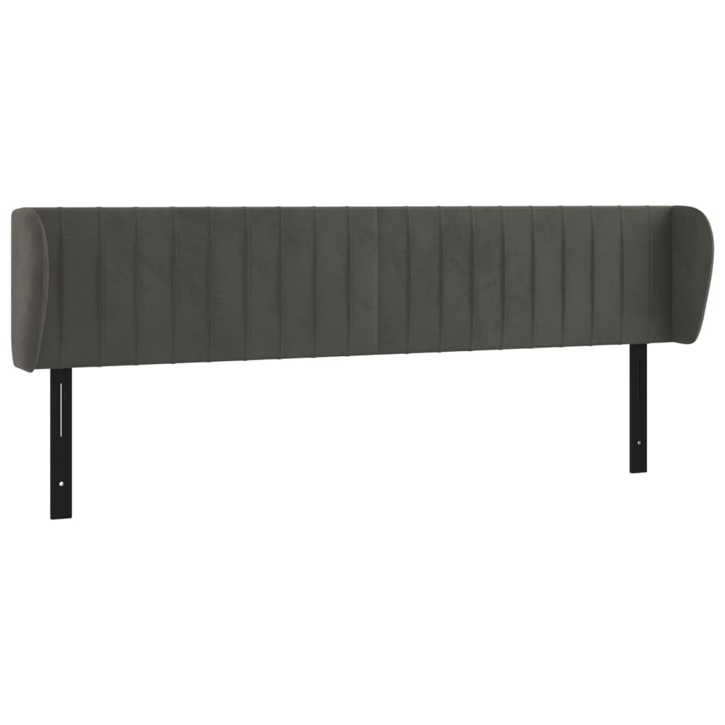 Headboard with Ears Dark Gray 72"x9.1"x30.7"/34.6" Velvet