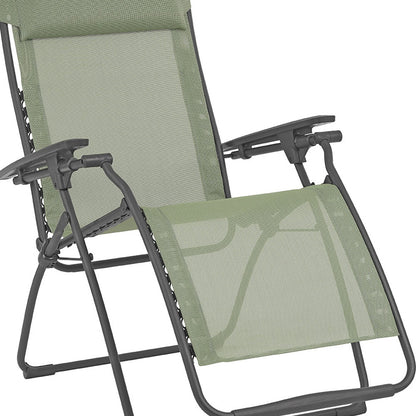 28" Blue Metal Outdoor Zero Gravity Chair with Blue Cushion