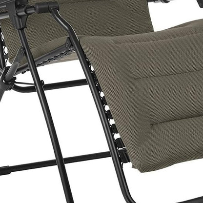 26" Black Steel Outdoor Zero Gravity Chair with Black Cushion