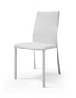 White Upholstered Faux Leather Dining Side Chair