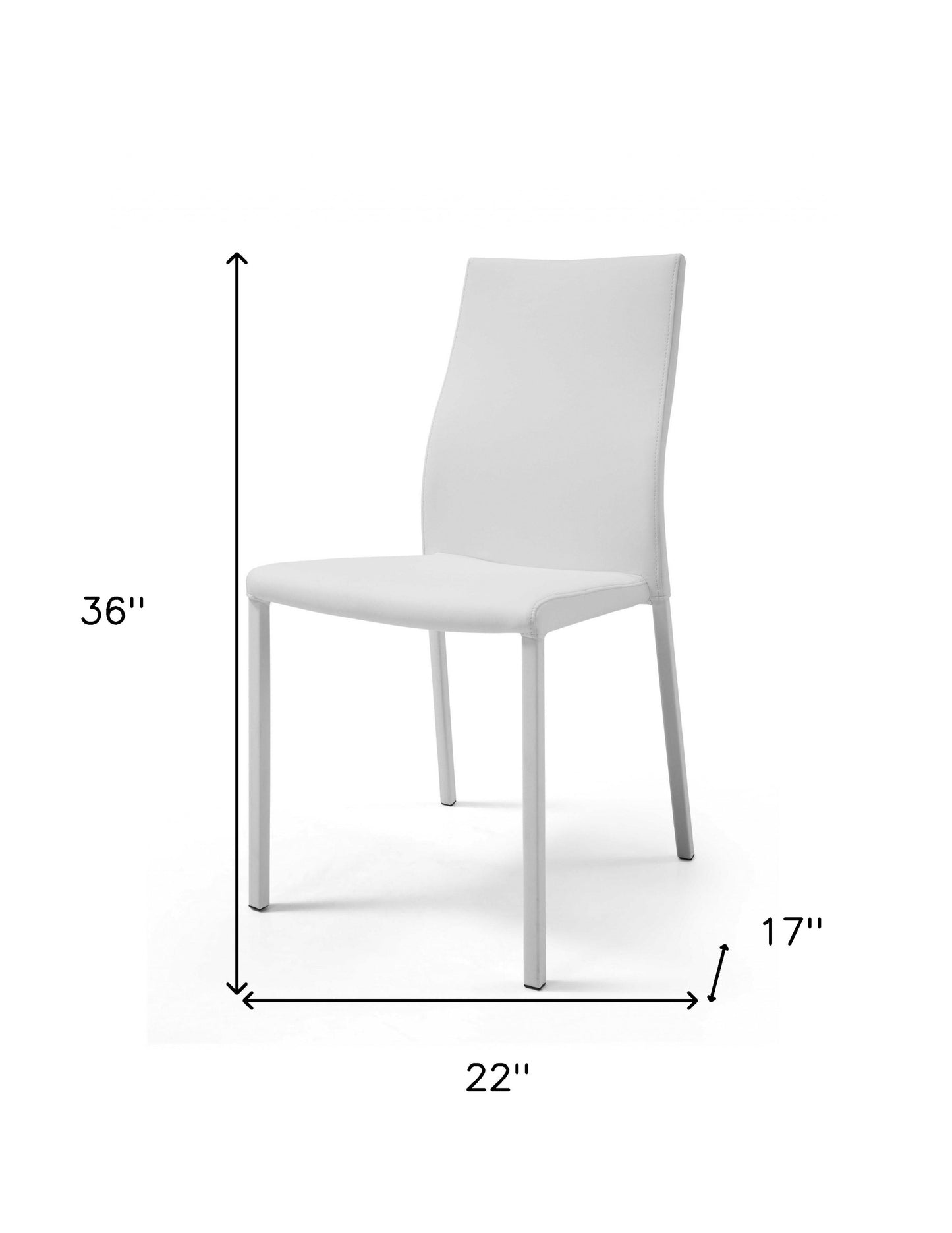 White Upholstered Faux Leather Dining Side Chair