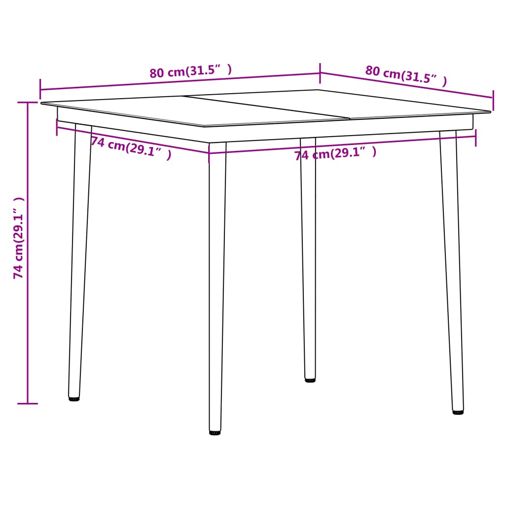 5 Piece Patio Dining Set Oak