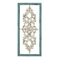 36" Teal and White Wood and Metal Distressed Panel Wall Decor