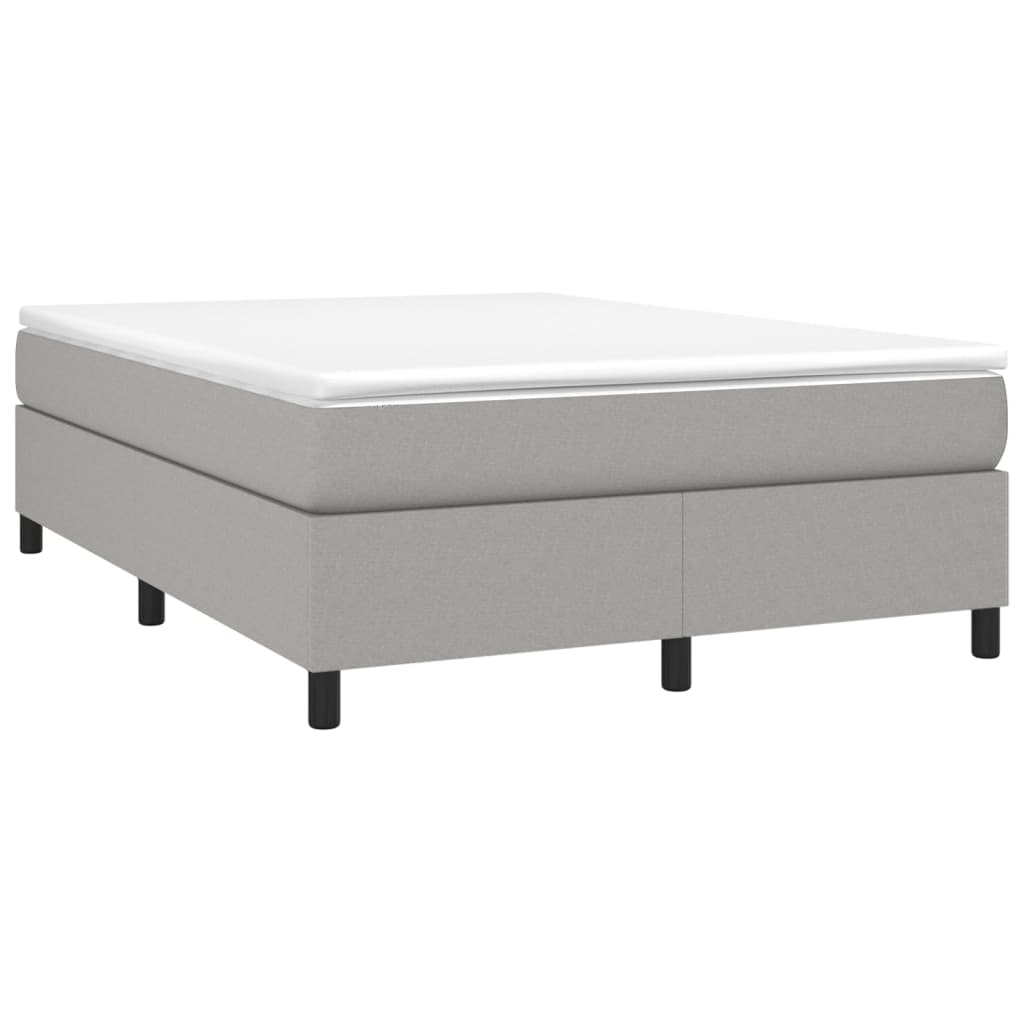 Box Spring Bed with Mattress Light Gray 59.8"x79.9" Queen Fabric