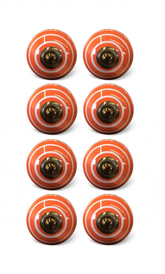 1.5" X 1.5" X 1.5" Bronze White And Orange  Knobs 8 Pack