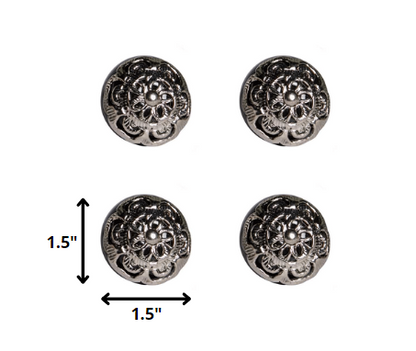 1.5" X 1.5" X 1.5" Black And Chrome  Knobs 12 Pack