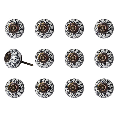 1.5" X 1.5" X 1.5" Black White Copper  Knobs 12 Pack