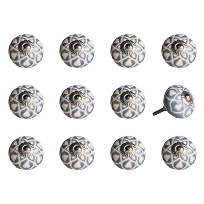 1.5" X 1.5" X 1.5" Blue Cream (Beige) With Silver  Knobs 12 Pack