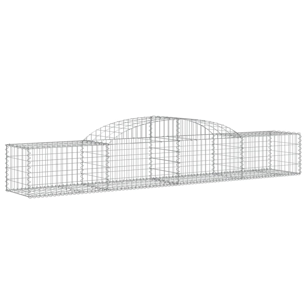 Arched Gabion Baskets 7 pcs 118.1"x19.7"x15.7"/23.6" Galvanized Iron